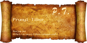 Prunyi Tibor névjegykártya